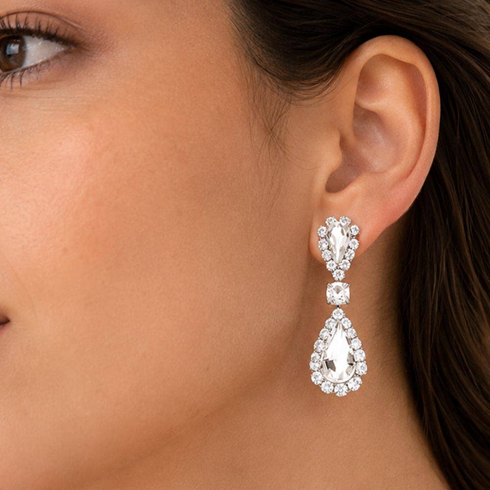 Double Teardrop Dangle Earrings