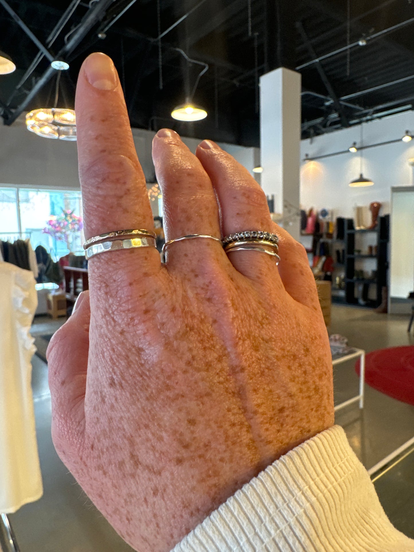 Sterling Silver Wide Stack Rings-Jewelry-Bottoms Up Boutique-Anchorage AK