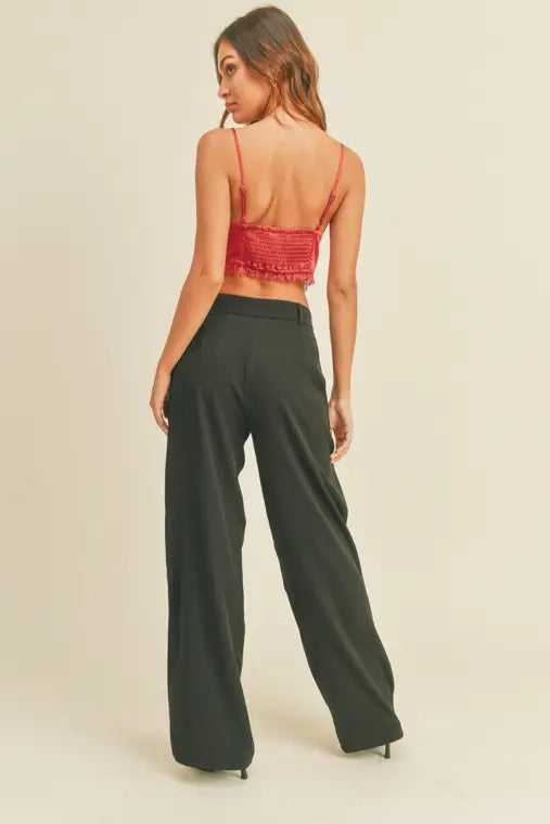 Satin Lace Crop Top-Shirts & Tops-Bottoms Up Boutique-Anchorage AK