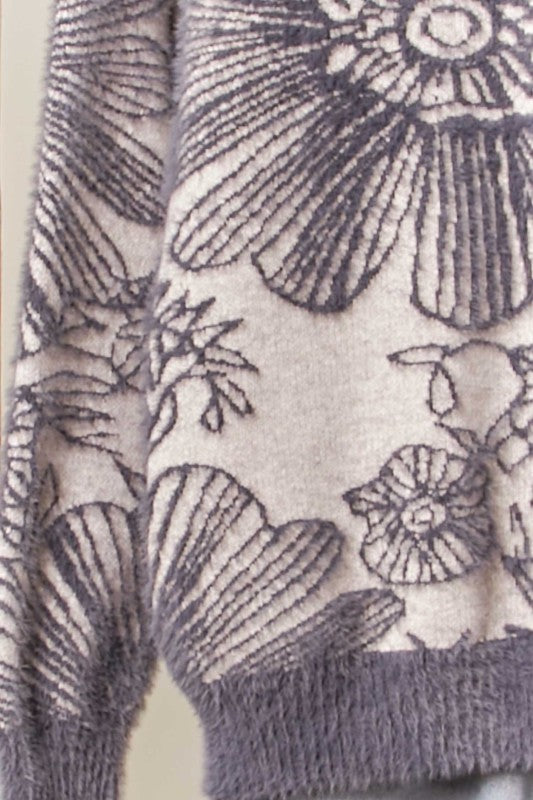 Floral Crew Neck Sweater