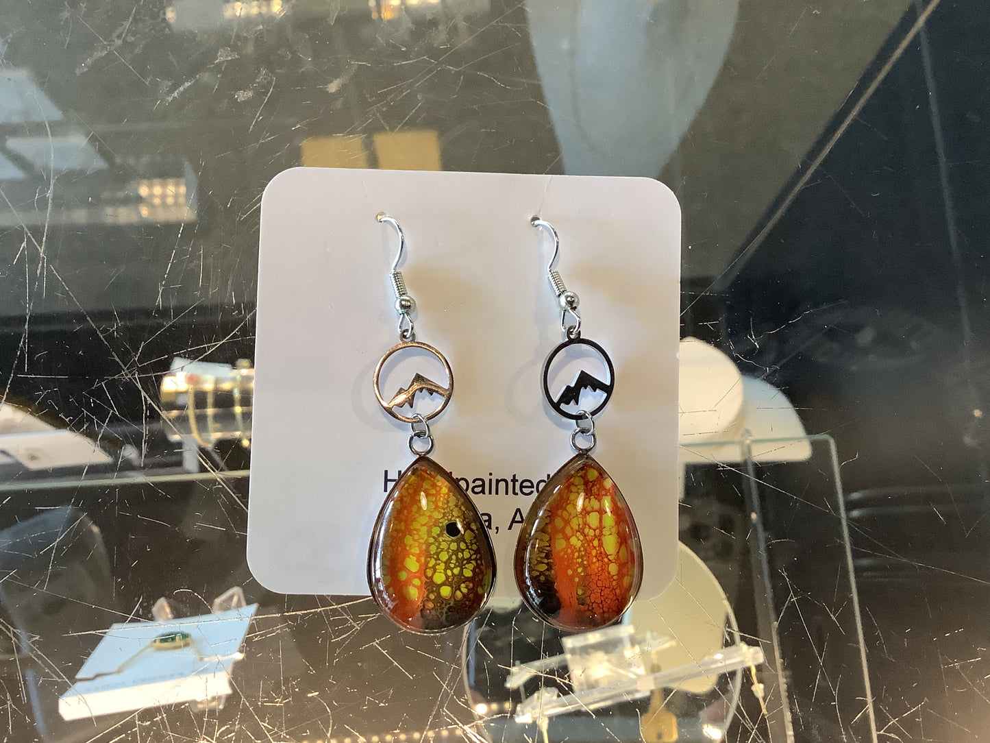 Orange Drop Mountain Earrings