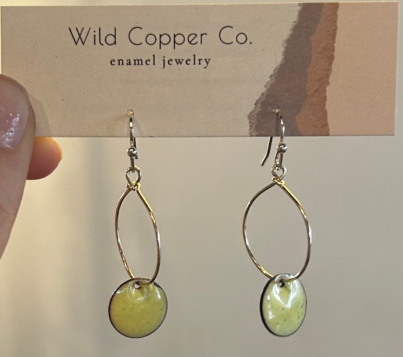 Yellow Circle Drop Earrings
