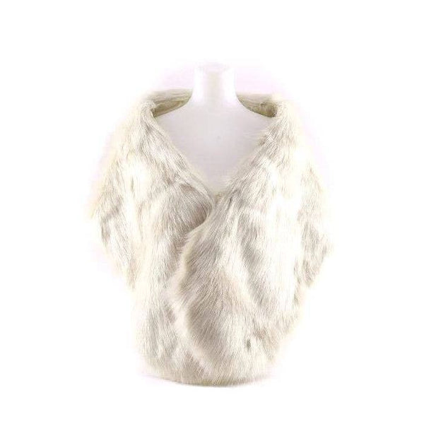 Over Size Faux Fur Shawl - Taupe