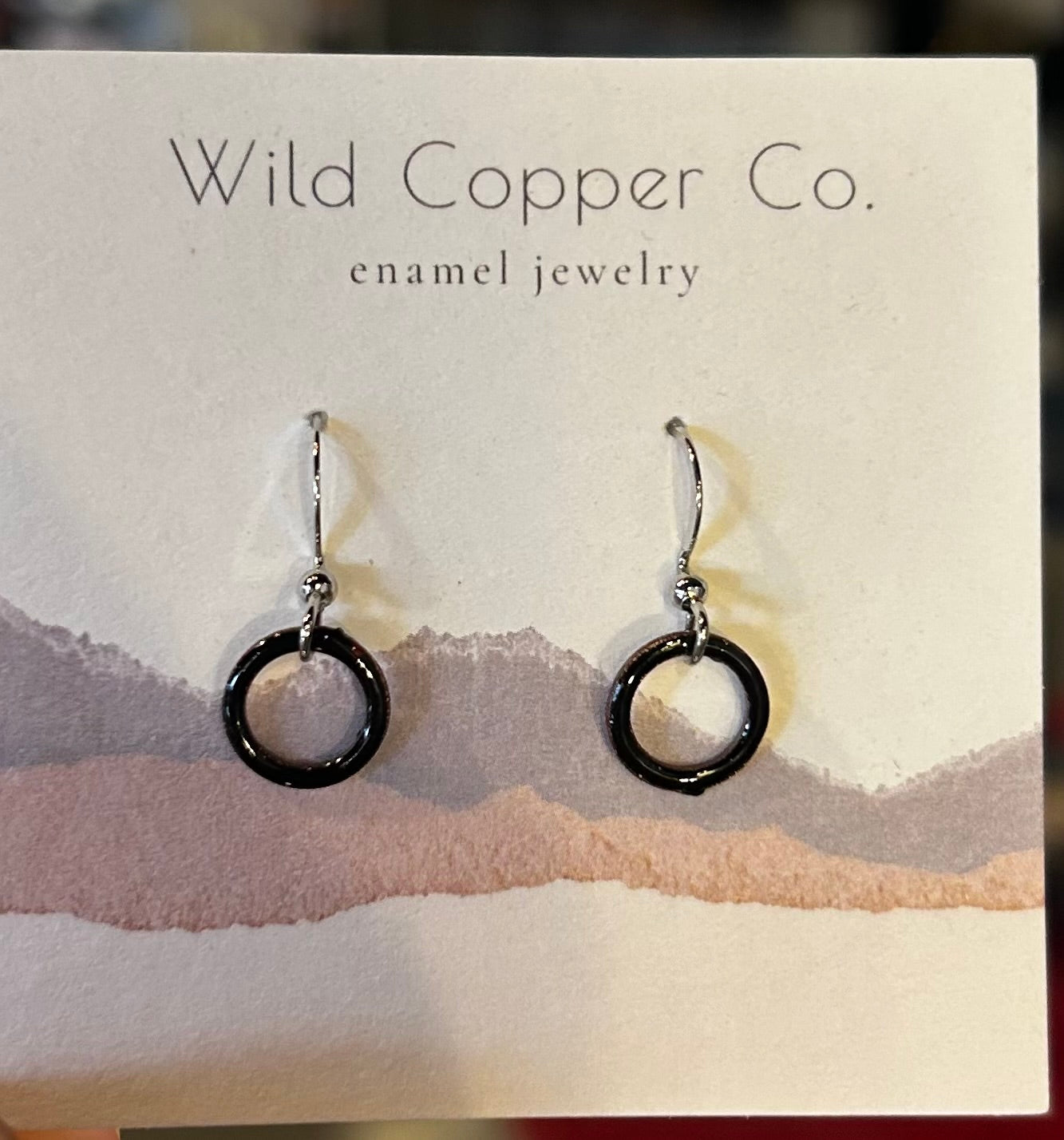 Xtra Small Black Circle Enamel Earrings