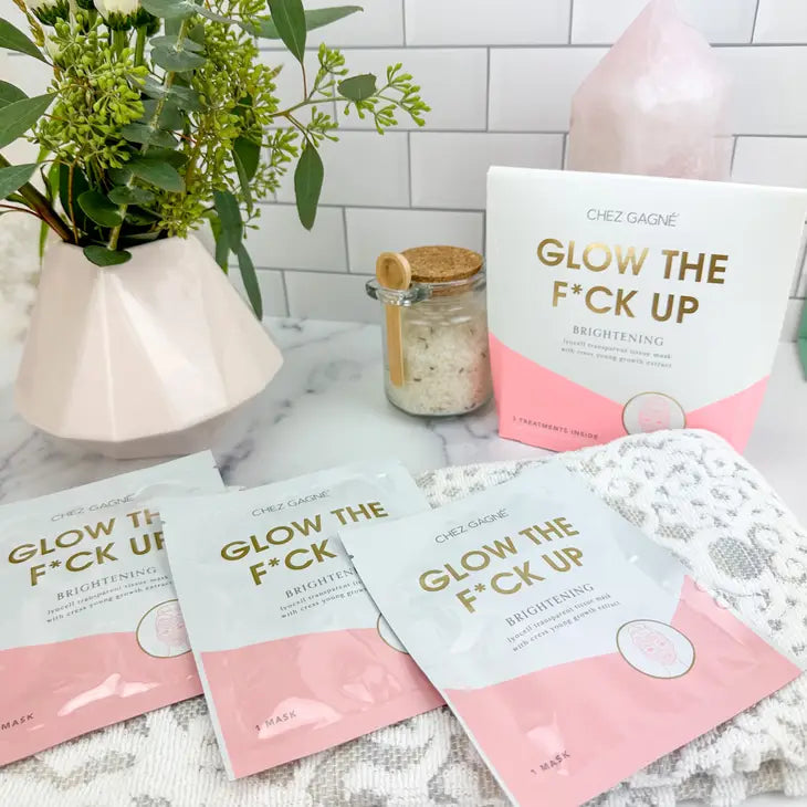 Glow the F*ck Up Facial Sheet Masks-Home-Bottoms Up Boutique-Anchorage AK