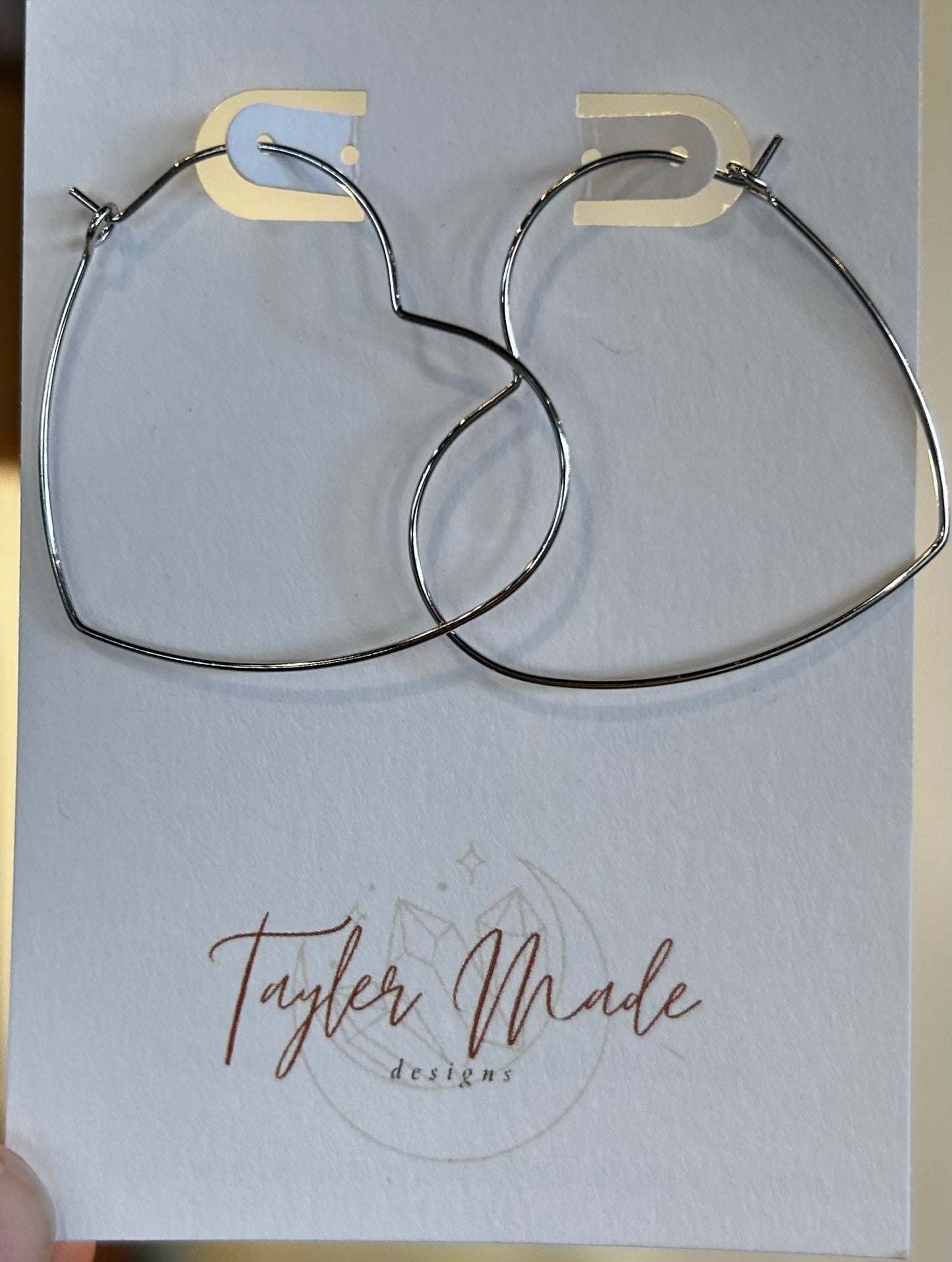 Silver Heart Hoop Earrings