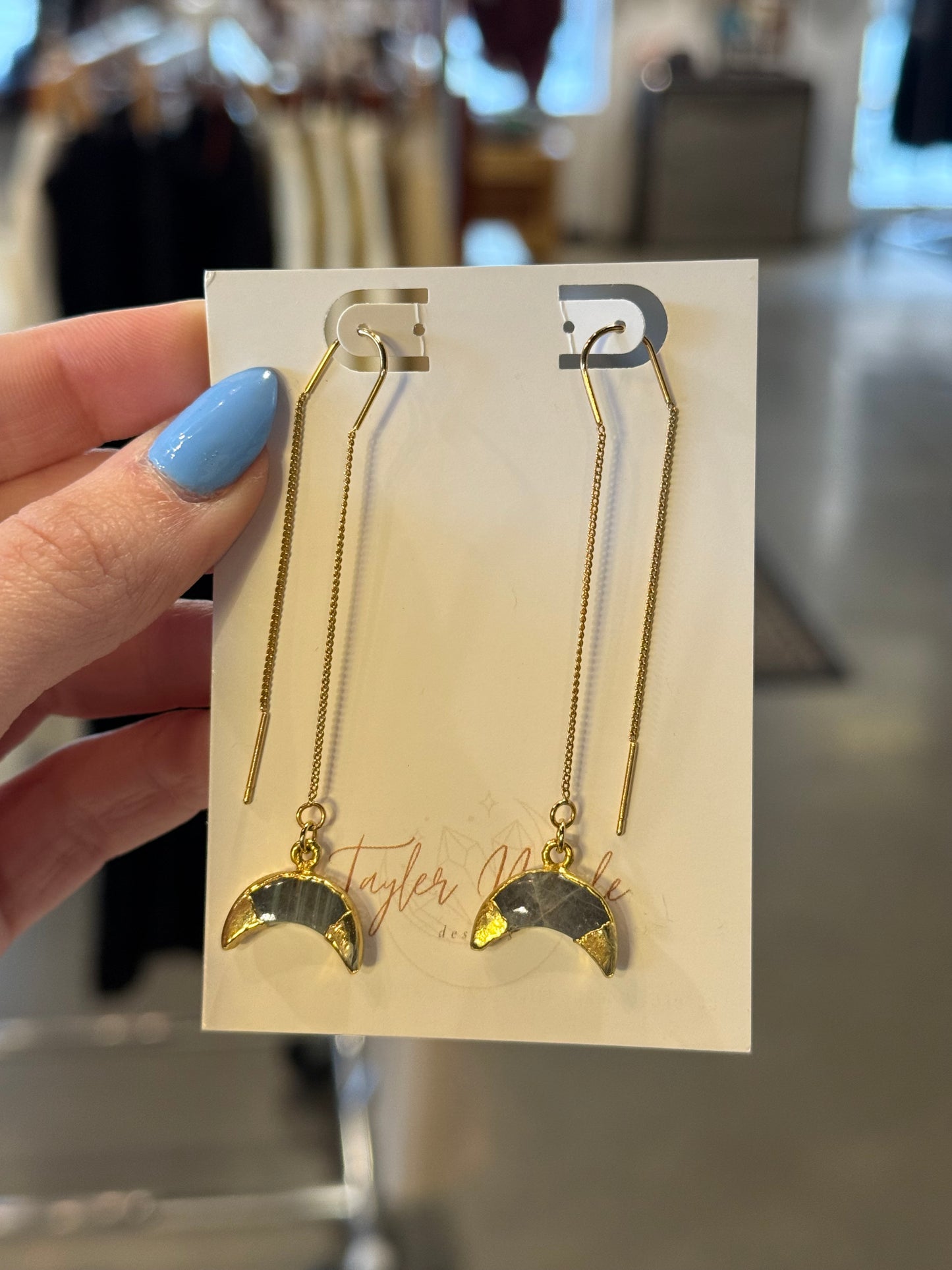 Gold Labradorite Moon Threaders