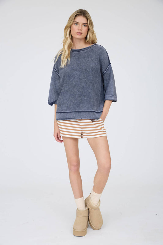 Inverted Seam Sweatshirt-Sweatshirt, Hoodies & Windbreakers-Blu Pepper-Bottoms Up Boutique