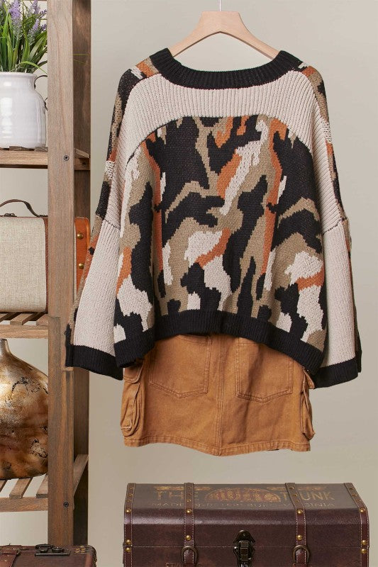 Camouflage Knit Sweater