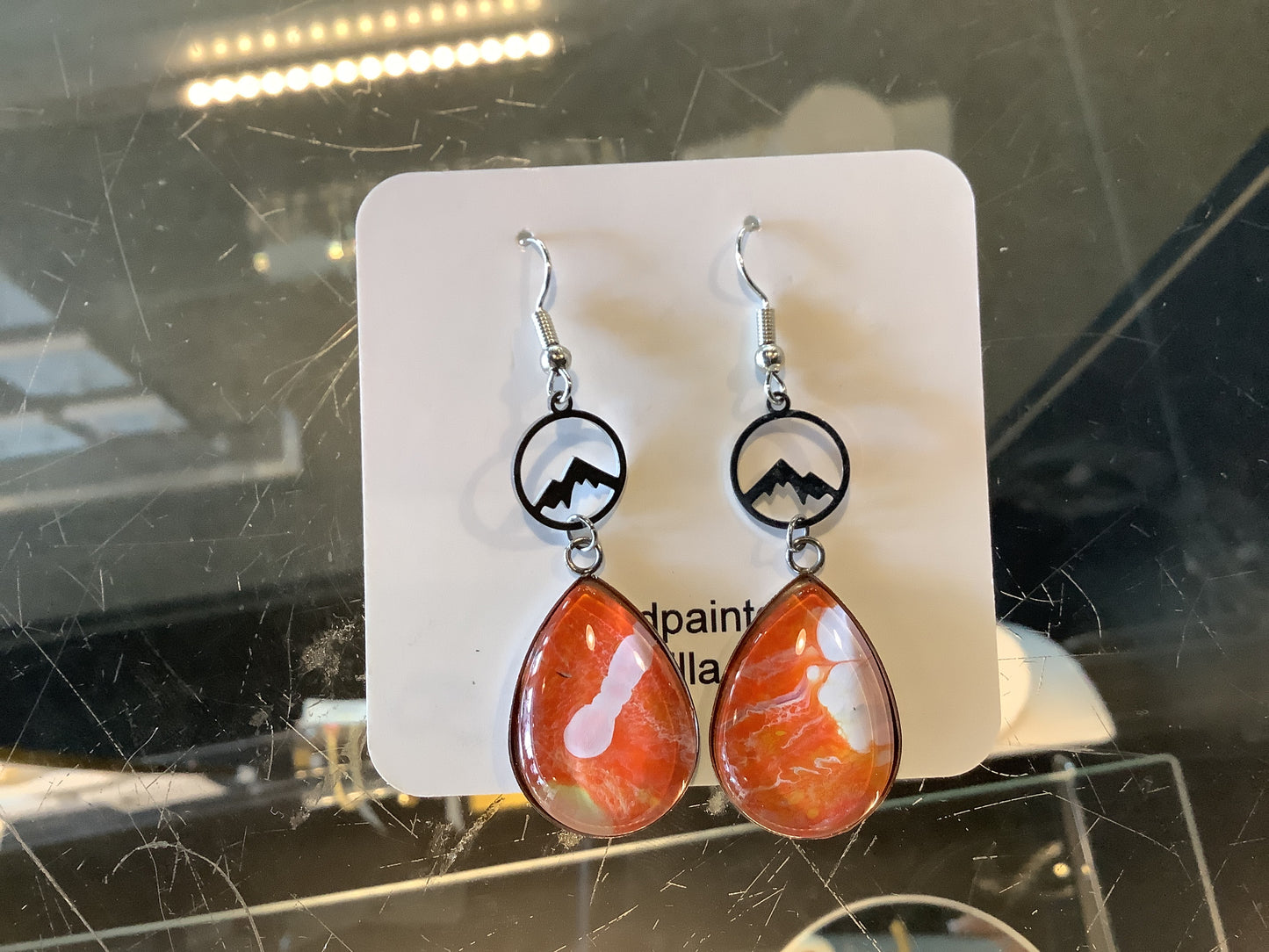 Orange Mountain Dangle Earrings