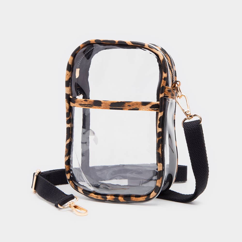Faux Leather Transparent Crossbody Bag-Purses-Bottoms Up Boutique-Bottoms Up Boutique