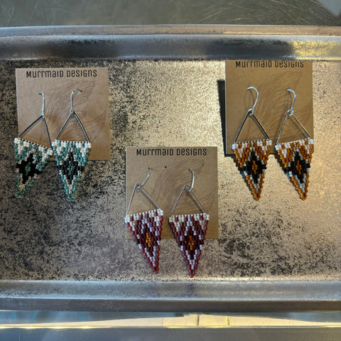 Small Triangle Beaded Earrings