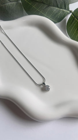 Silver Zirc Pendant Necklace