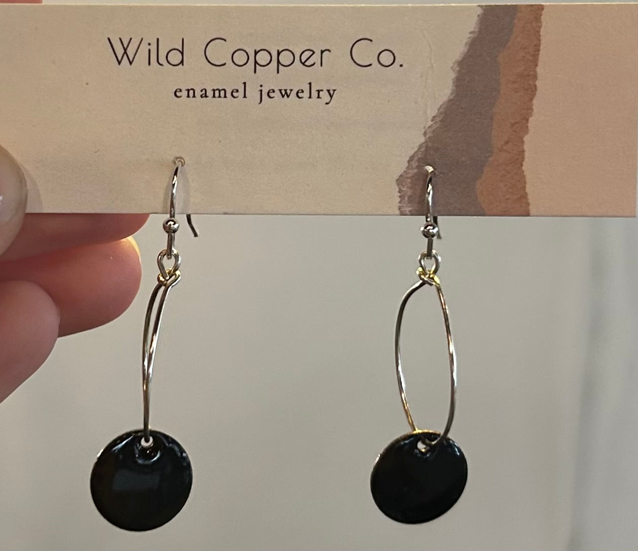 Black Circle Drop Earrings