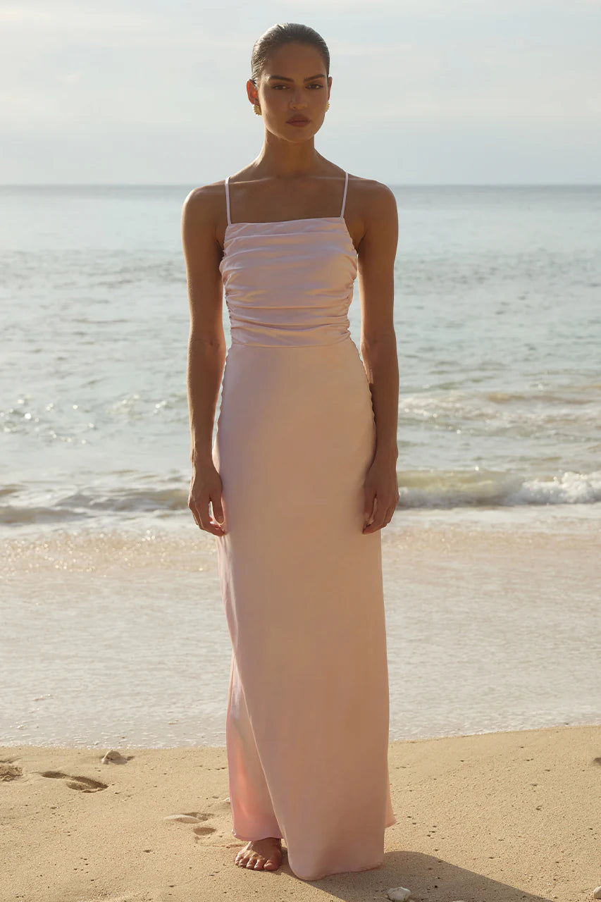 Beach Dress Musk Pink Dress Pink Silk Maxi Dress For Warm Holidays Lindsey Brown Beach Dress Musk Pink Dress Pink Silk Maxi Dress For Warm Holidays Lindsey Brown