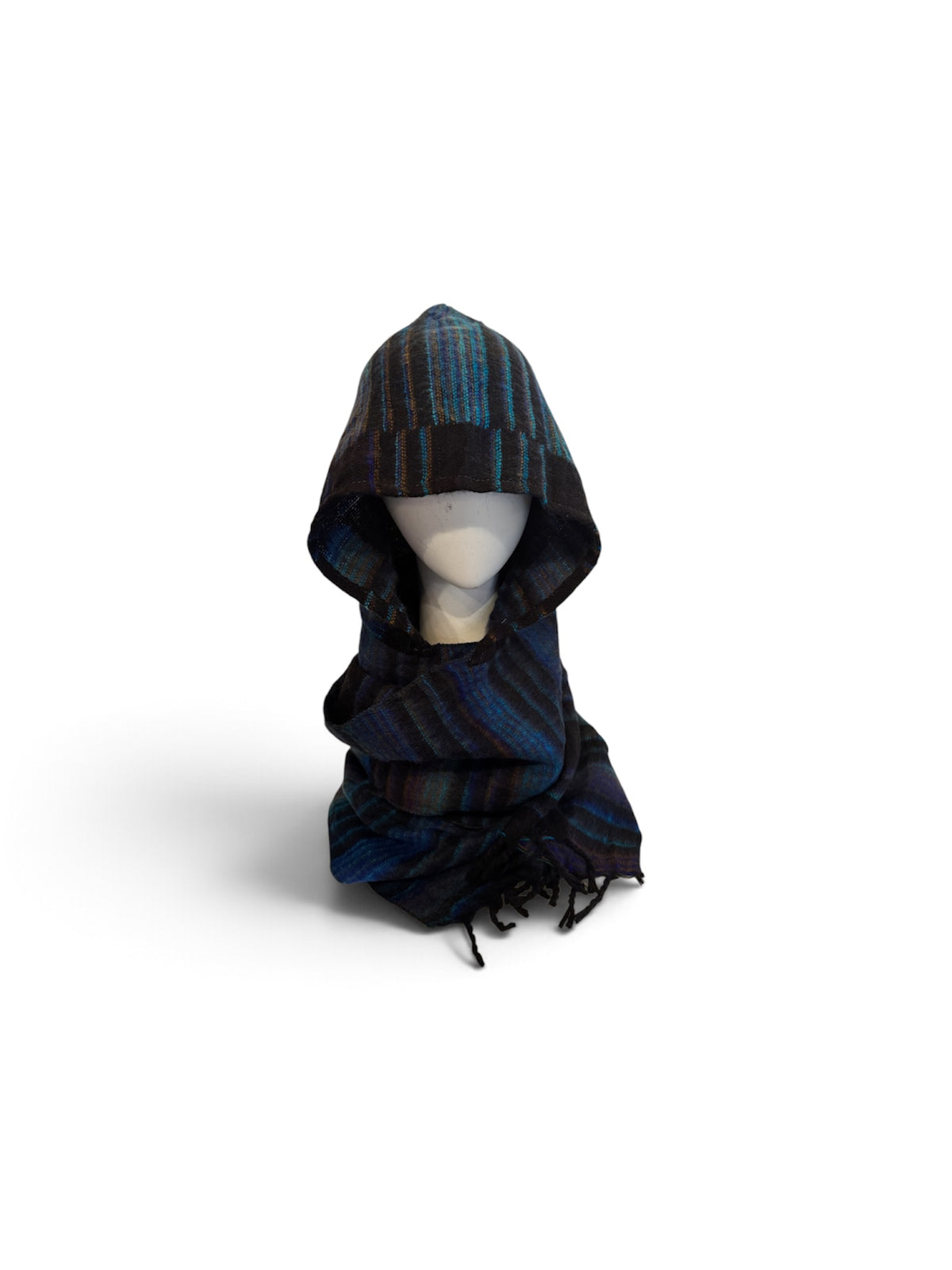 Hooded Scarf Black & Blue-Local-Alaskiwear-Bottoms Up Boutique