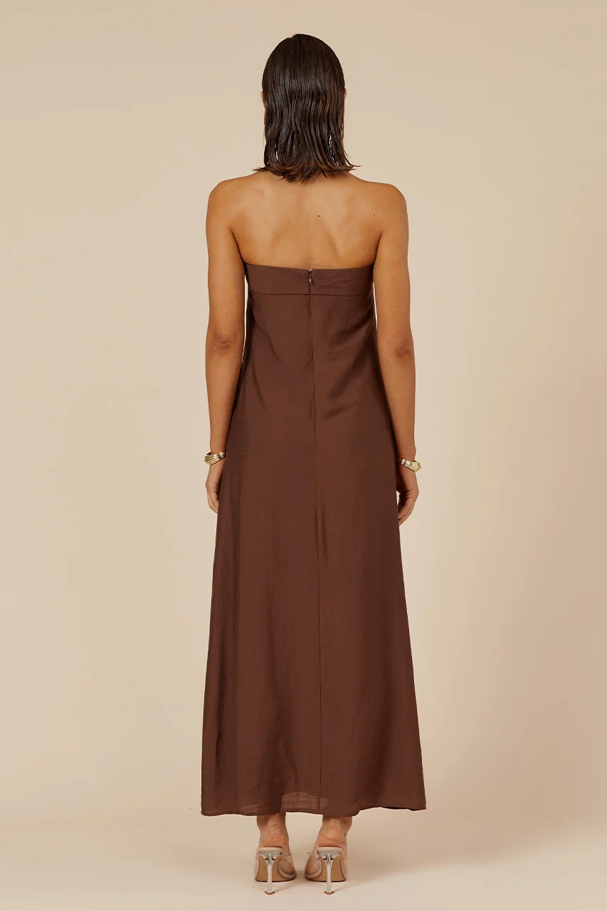 Saphira Chocolate Maxi Dress-Dresses-Bottoms Up Boutique-Anchorage AK