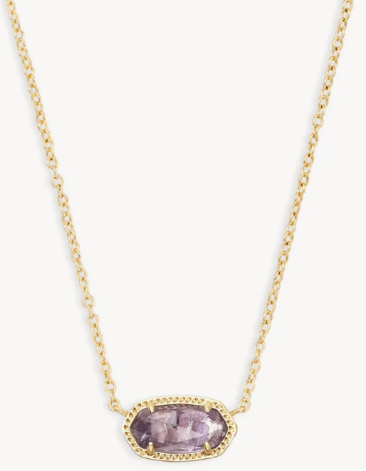 Elisa Gold Pendant Necklace in Amethyst-Jewelry-Bottoms Up Boutique-Anchorage AK