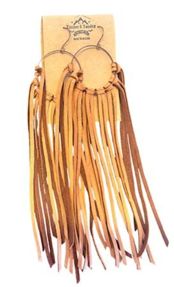 Fringe Deerskin Leather Fringe Earrings