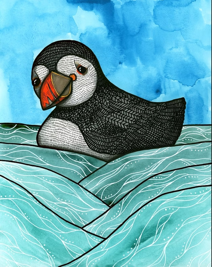 Puffin Float Canvas Print
