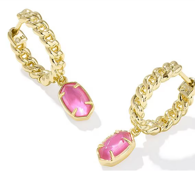 Emilie Huggie Gold Azalea Illusion Earrings