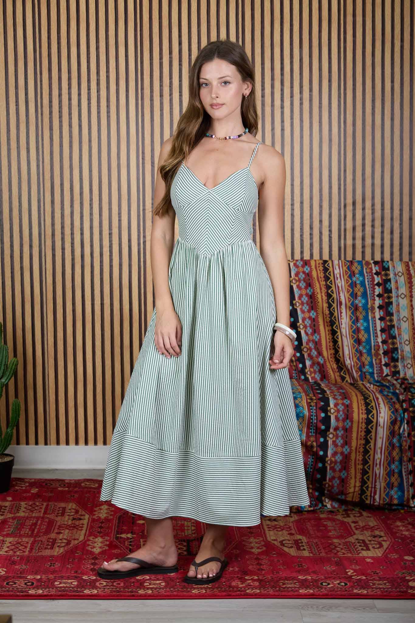 basque waist midi dress – Bottoms Up Boutique polished look that’s perfect Color:White+Blue bfcm special Mayzie Gingham Maxi Dress