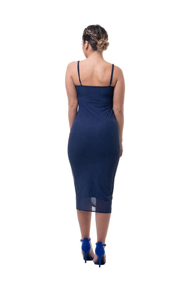 Navy Midi Slip Dress-Dresses-Bottoms Up Boutique-Anchorage AK