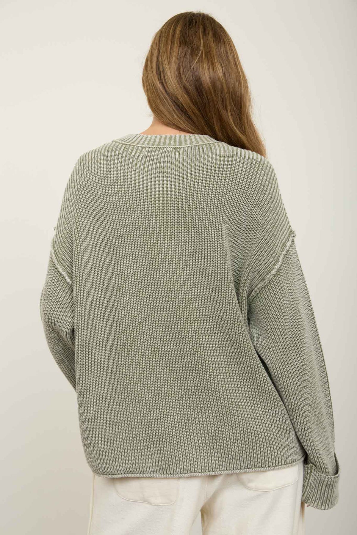 Olive Ribbed Sweater