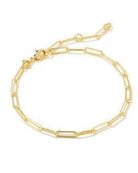 Courtney Paperclip Gold Metal Bracelet