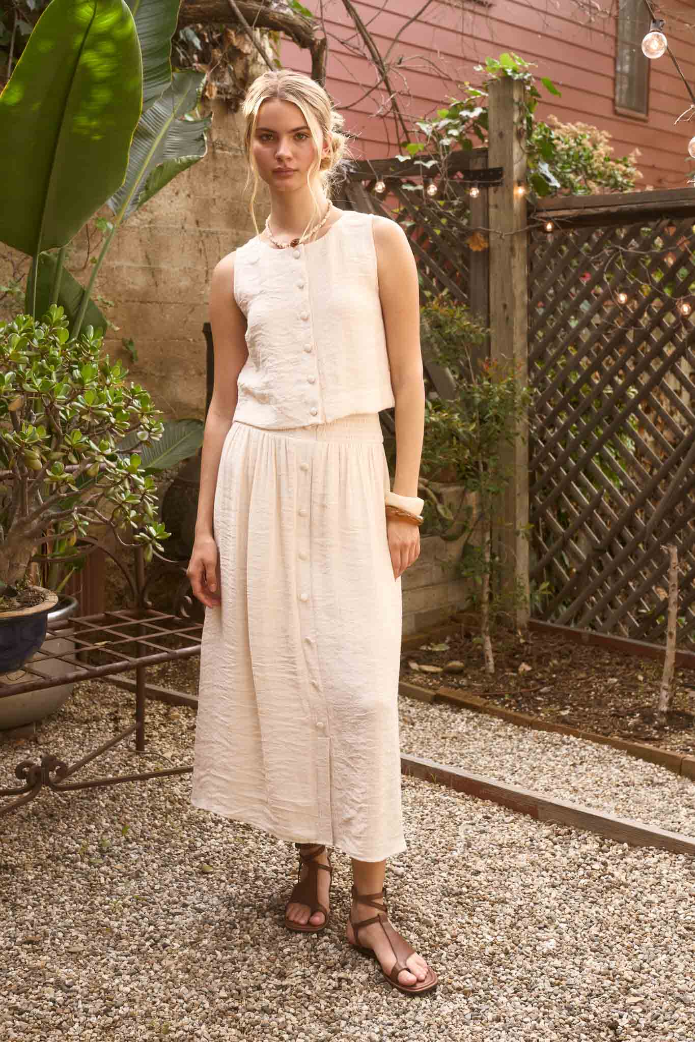 Button-Down Midi Skirt