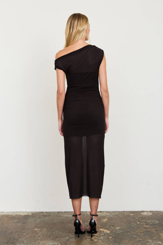 Off the Shoulder Midi Dress-Dresses-The Workshop Studio-Bottoms Up Boutique