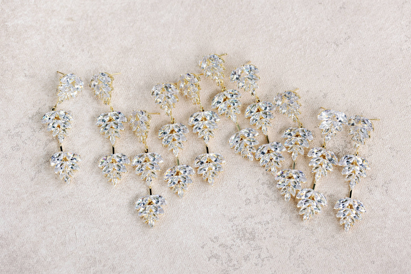 Gold Palm Diamond Earrings