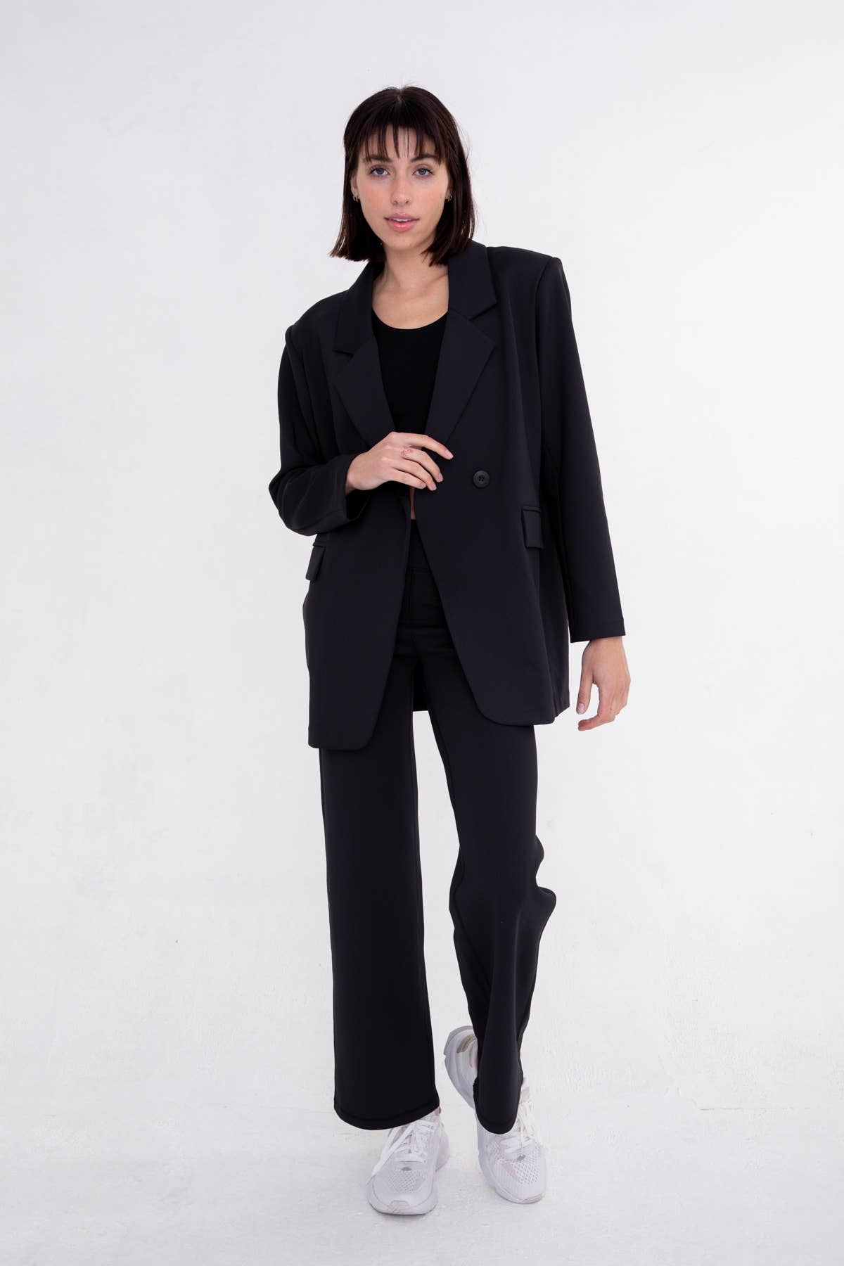 Oversized Jacquard Blazer-Coats & Jackets-Bottoms Up Boutique-Anchorage AK