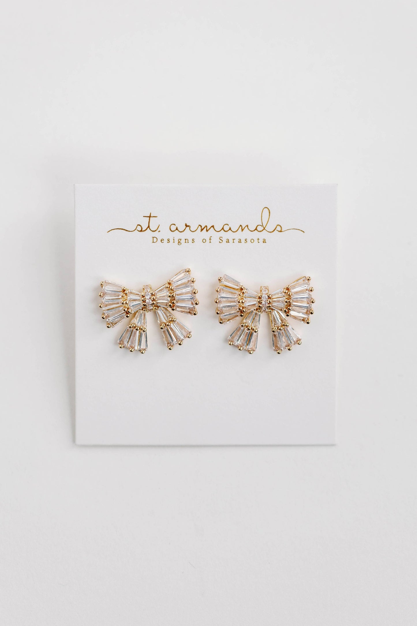 Gold Maxi Sparkler Bow Earrings