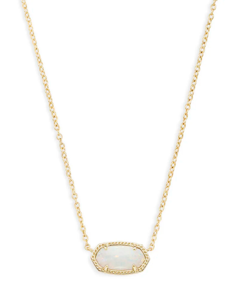 Elisa Pendant Necklace in White Kyocera Opal-Jewelry-Bottoms Up Boutique-Anchorage AK