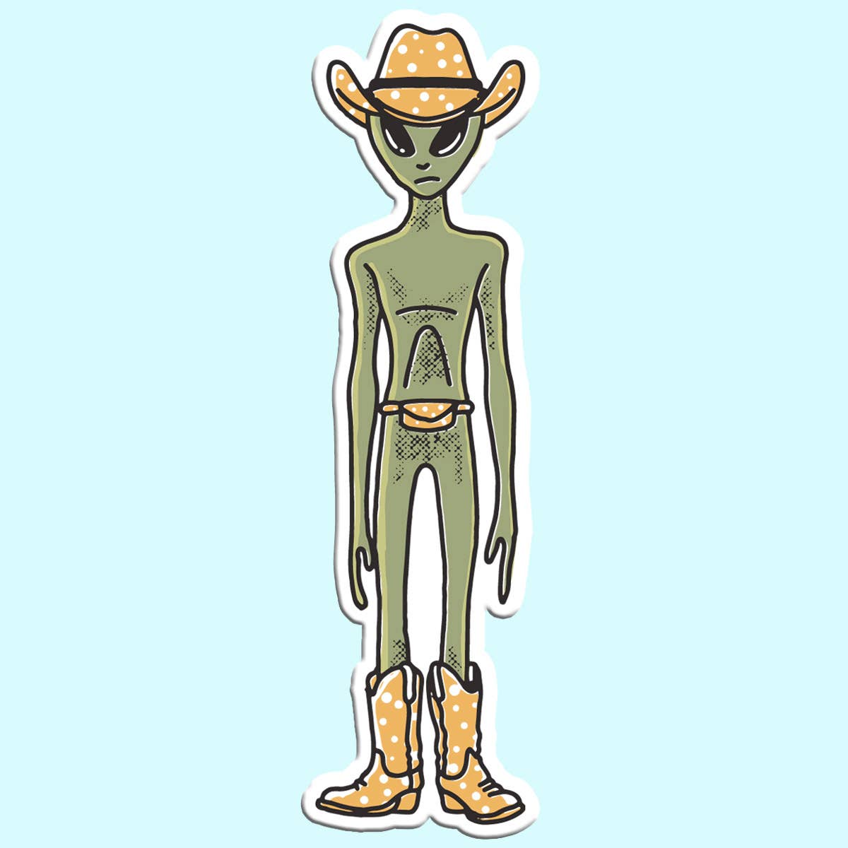 Alien Cowboy Sticker-Stickers-Bottoms Up Boutique-Anchorage AK