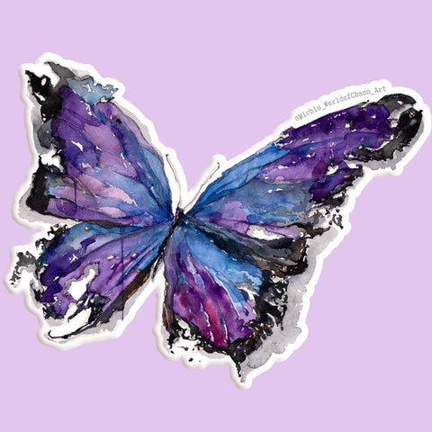 Purple Butterfly Watercolor Sticker