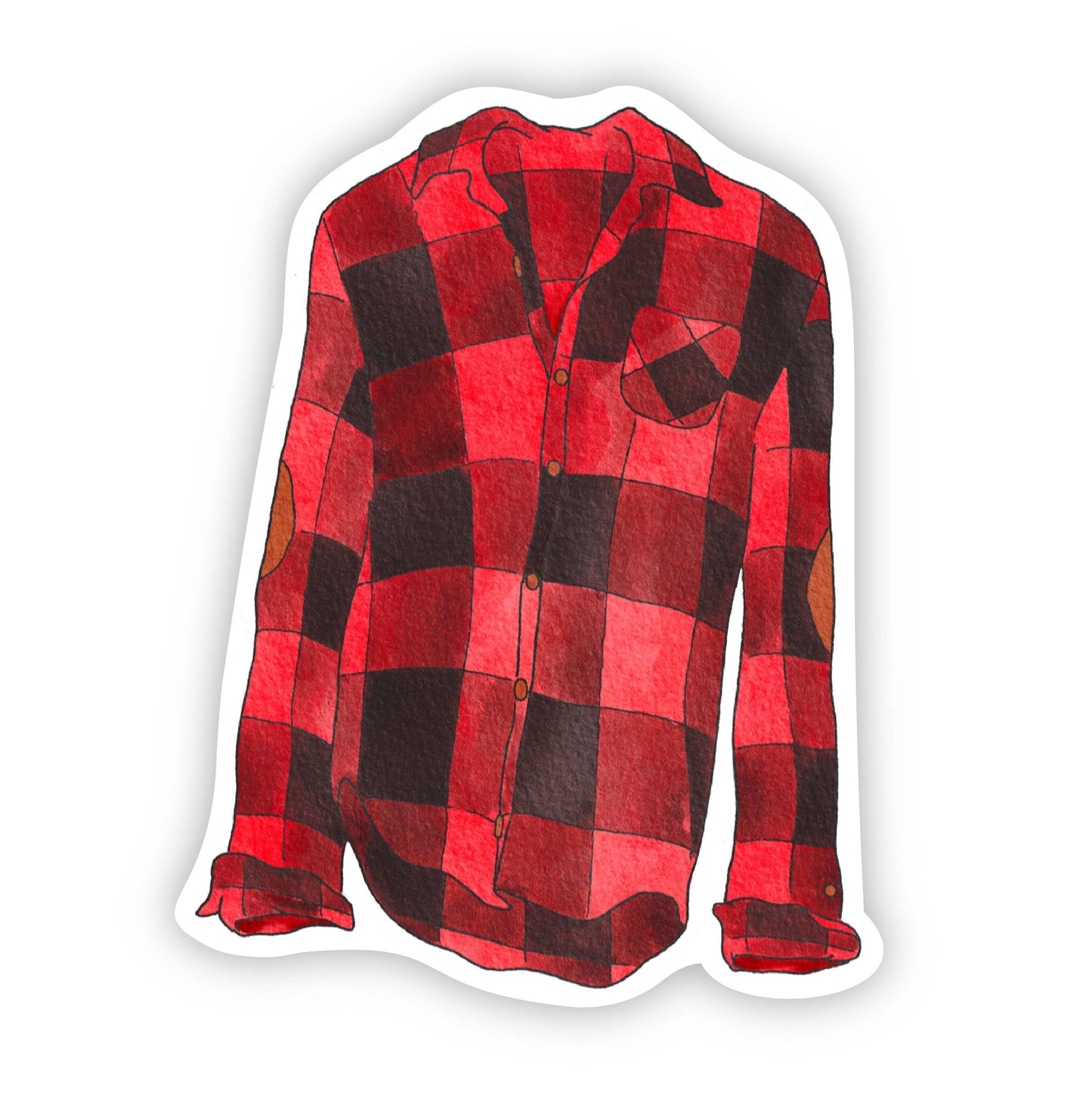 Flannel Shirt Cozy Vibes Sticker-Stickers-Bottoms Up Boutique-Anchorage AK