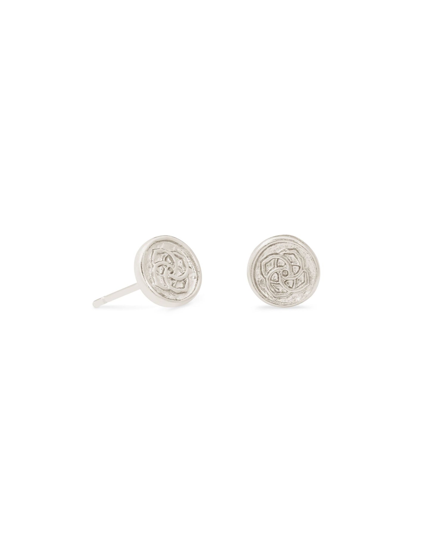 Dira Coin Stud Earring Rhodium Metal-Jewelry-Bottoms Up Boutique-Anchorage AK