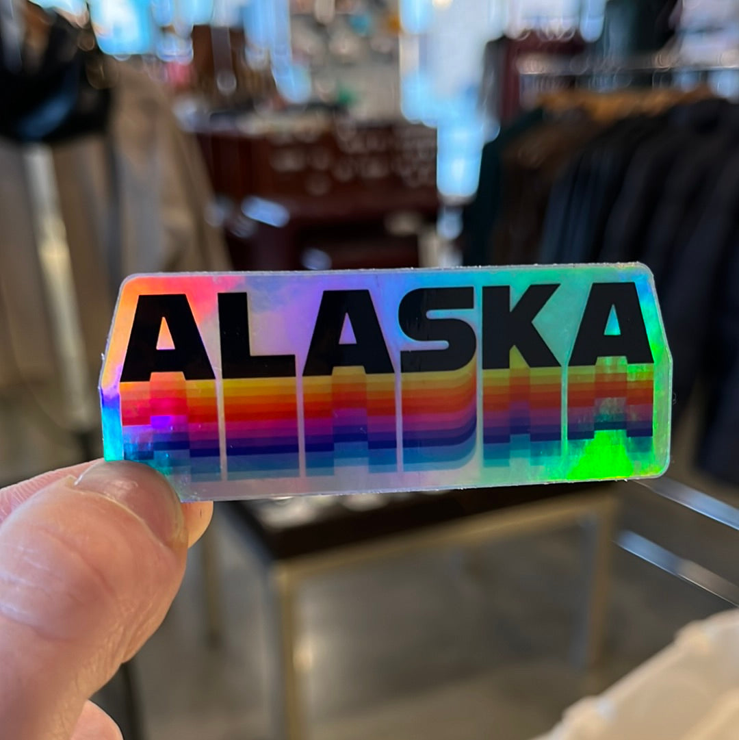 Retro Foil Alaska Sticker-Local-Bottoms Up Boutique-Anchorage AK