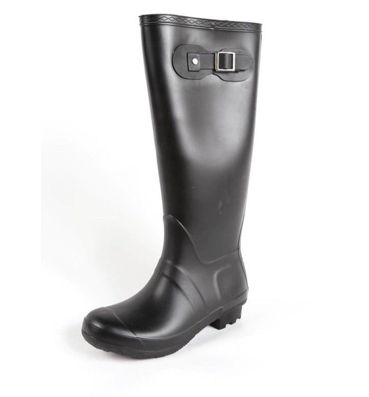 Rain Boots in Grey w/ buckles-Shoes-8-Bottoms Up Boutique-Anchorage AK