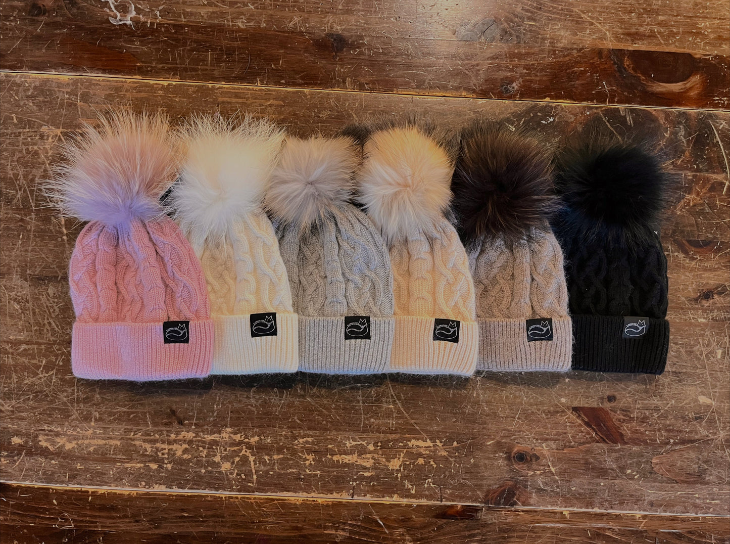 Twist Cashmere Pom Beanie-Local-Bottoms Up Boutique-Anchorage AK
