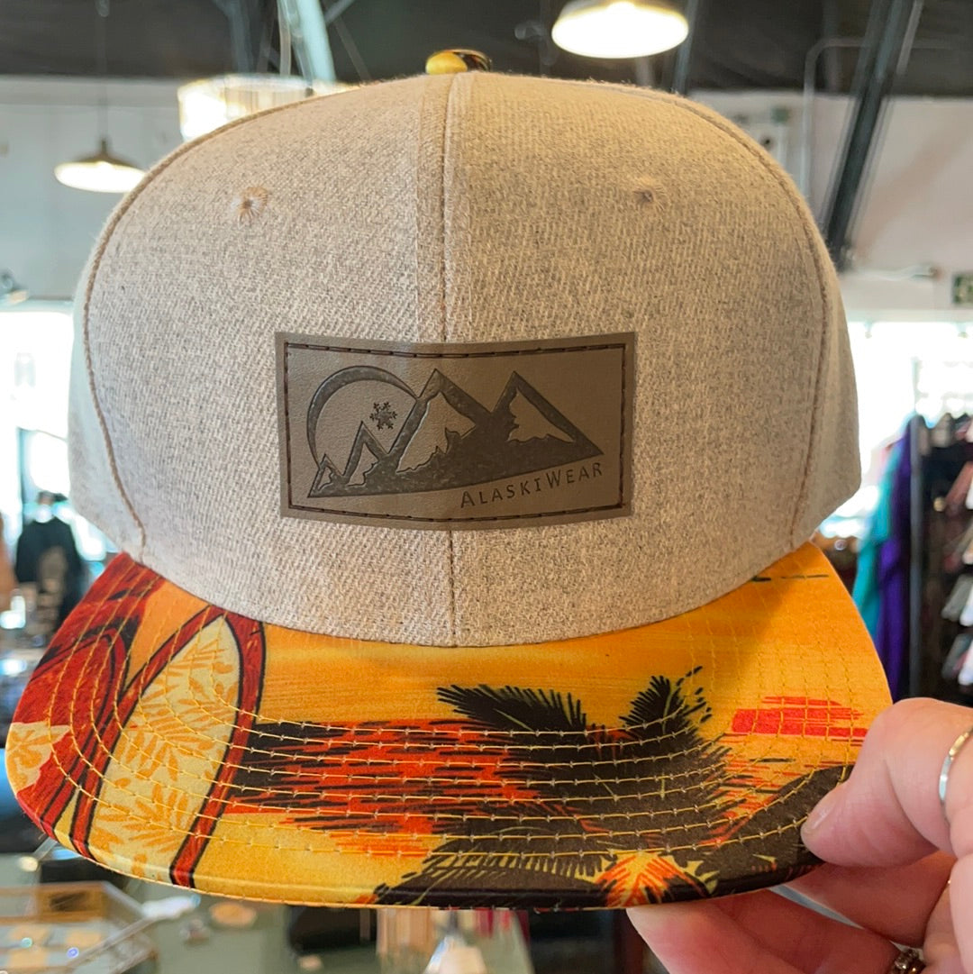 AlaskiWear Adult Trucker Hat - Grey Hat, Tropical Bill-Hat-Yellow-Bottoms Up Boutique-Anchorage AK