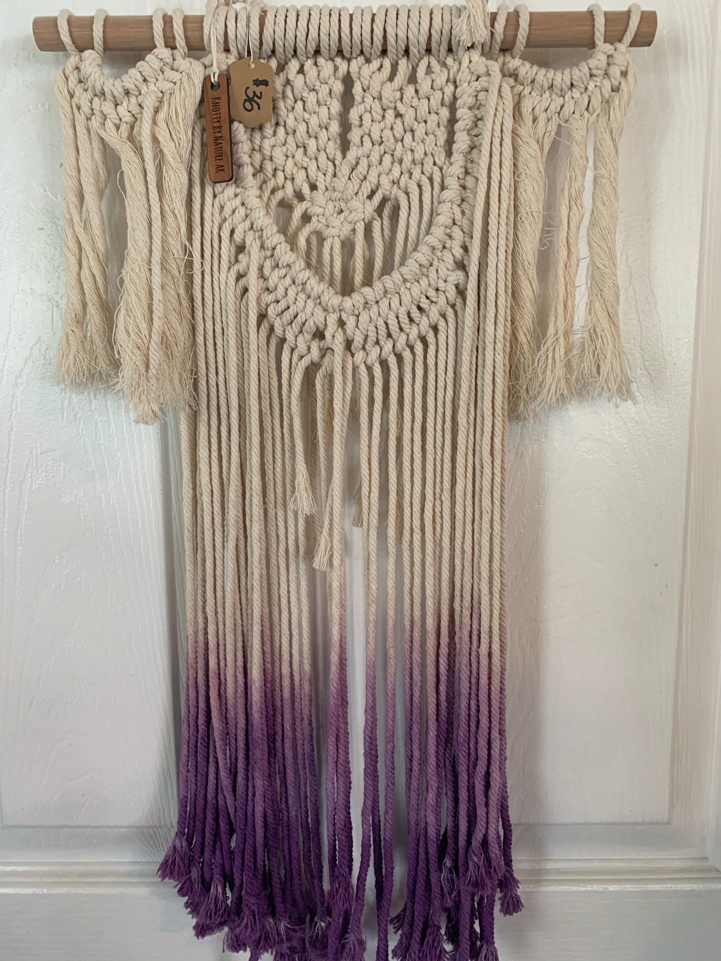 macramé Wall Hanging - Creme, Purple Ombré-Local-Bottoms Up Boutique-Anchorage AK