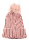 Pink Rhinestone Beanie w/ Pompom-Hat-Bottoms Up Boutique-Anchorage AK