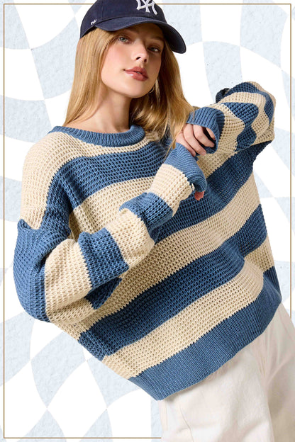 Denim Striped Sweater