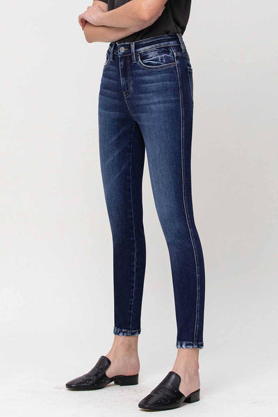 High Rise Forward Out Seam Crop Skinny Jeans