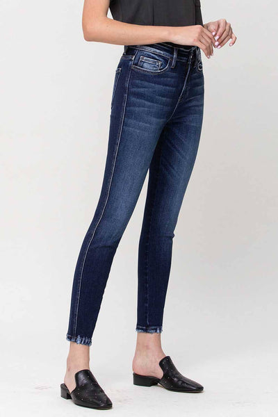 High Rise Forward Out Seam Crop Skinny Jeans