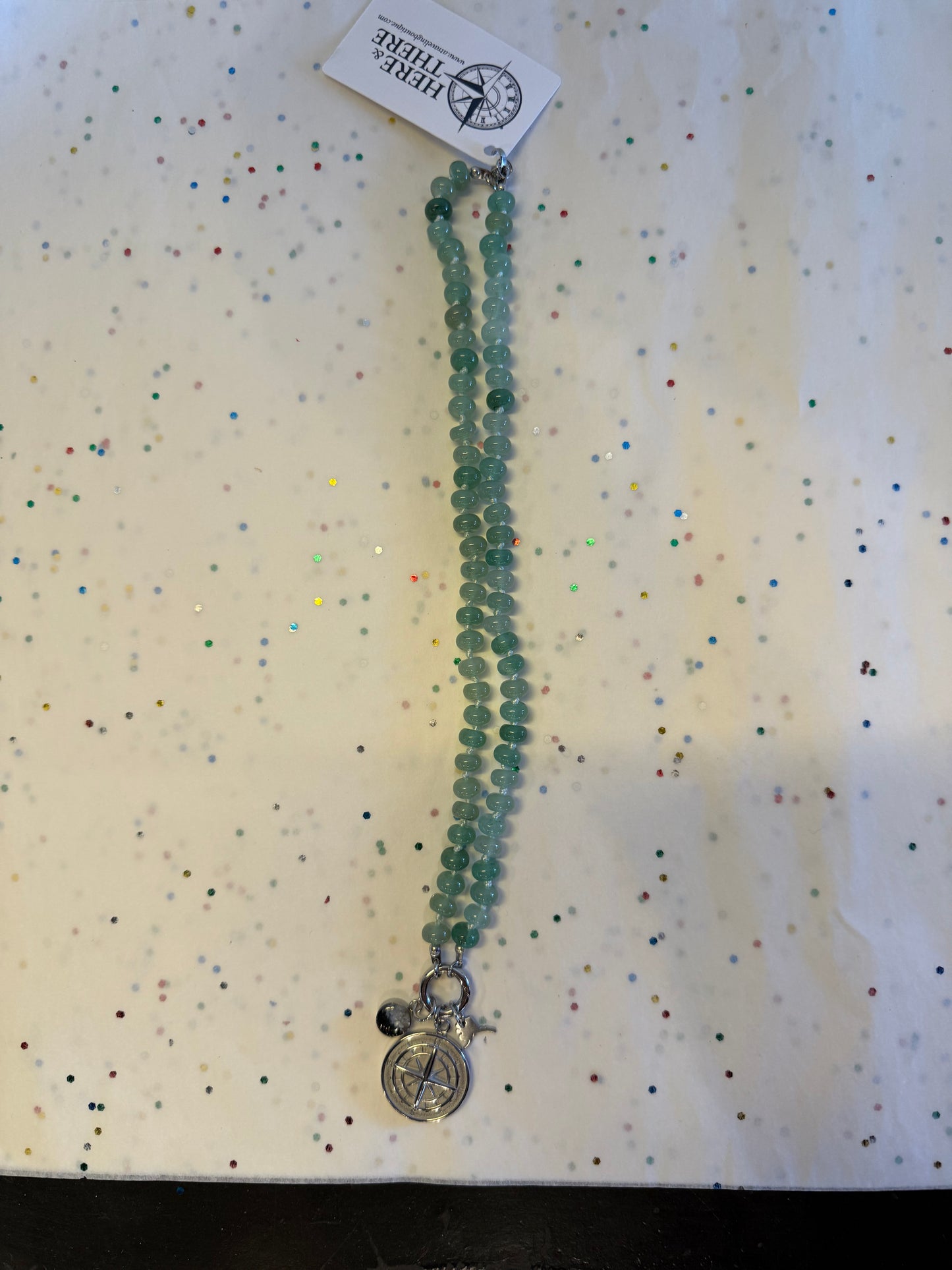 Beaded 3 Charm Clip Necklace