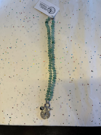 Beaded 3 Charm Clip Necklace
